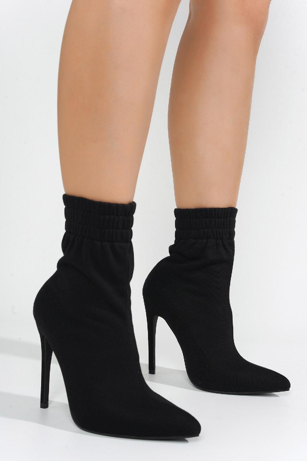 Cape Robbin Nauvoo Pointy Toe High Heel Ankle Booties - Black