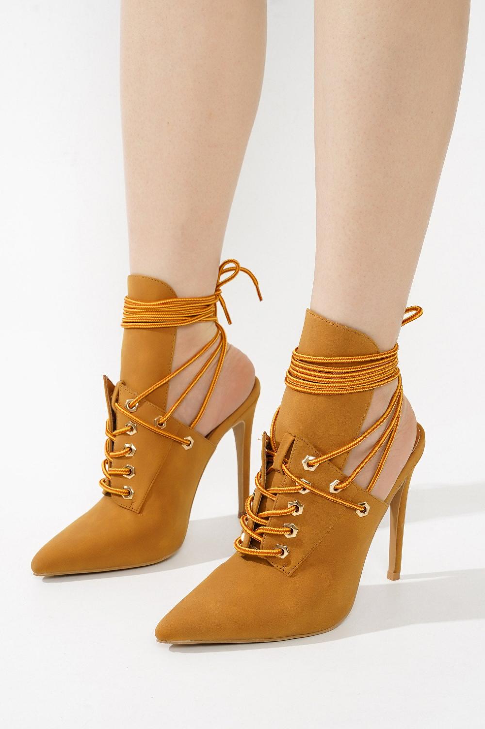 Cape Robbin Raphaela Lace-up Chic Stiletto Heels - Tan