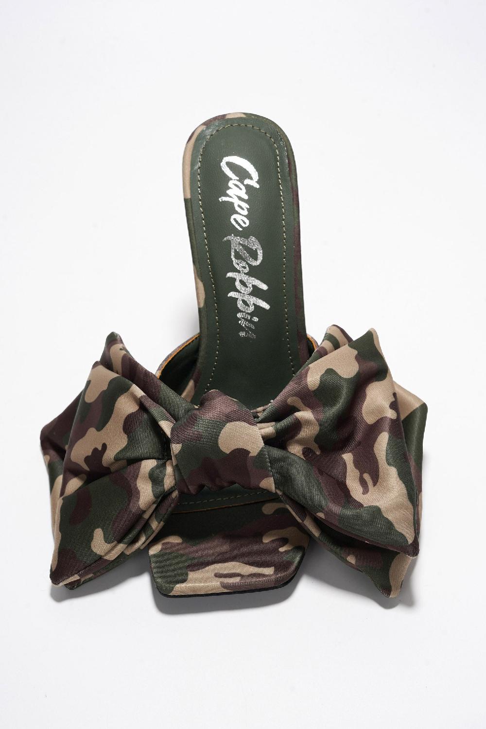 Cape Robbin Rhianna Chic Bow Stiletto Heels - Camouflage