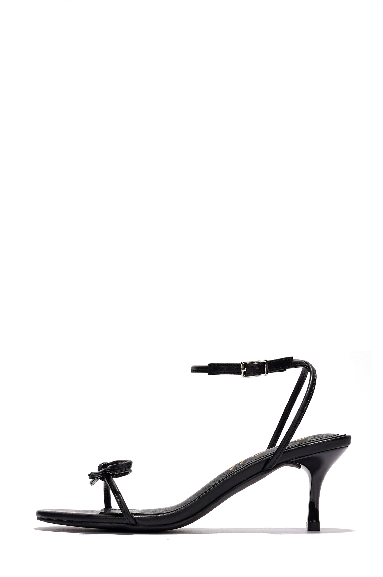 Cape Robbin Sadie Minimalist Bow Knot Kitten Heels - Black