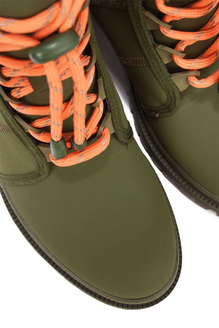 Cape Robbin Satarlet Round Toe Lug Block Heel Booties - Olive