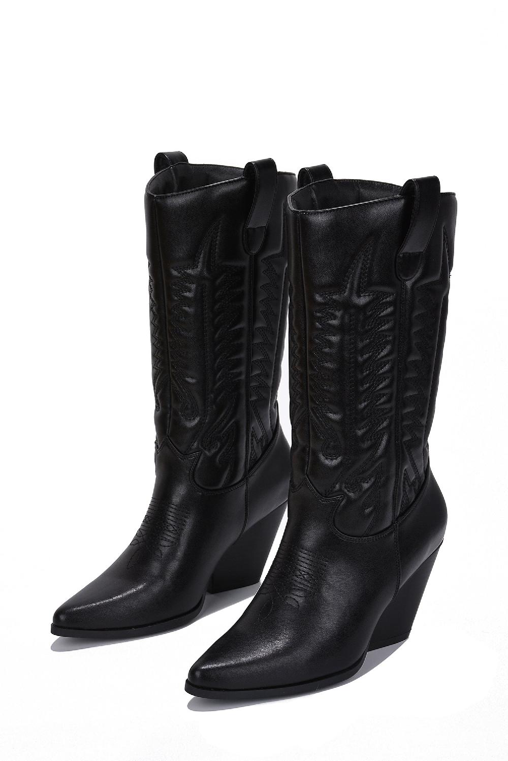 Cape Robbin Southern Belle-3 Pointy Toe Cowboy Boots - Black