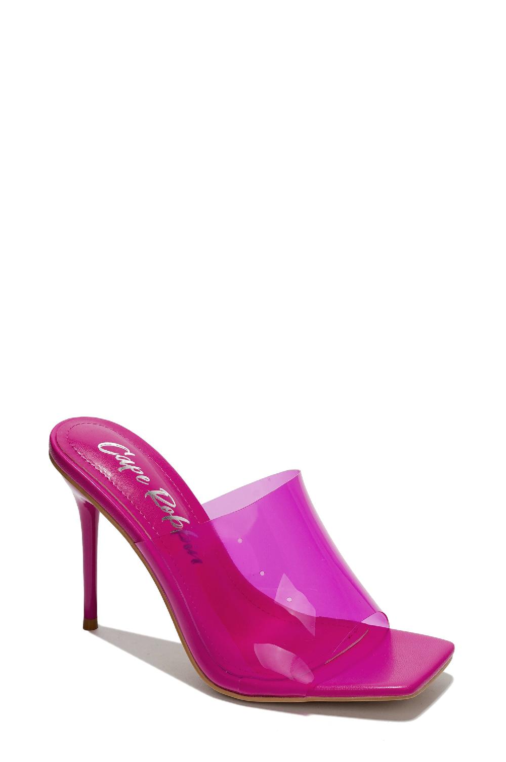 Cape Robbin Suellen Open Square Toe Skinny High Heels - Pink