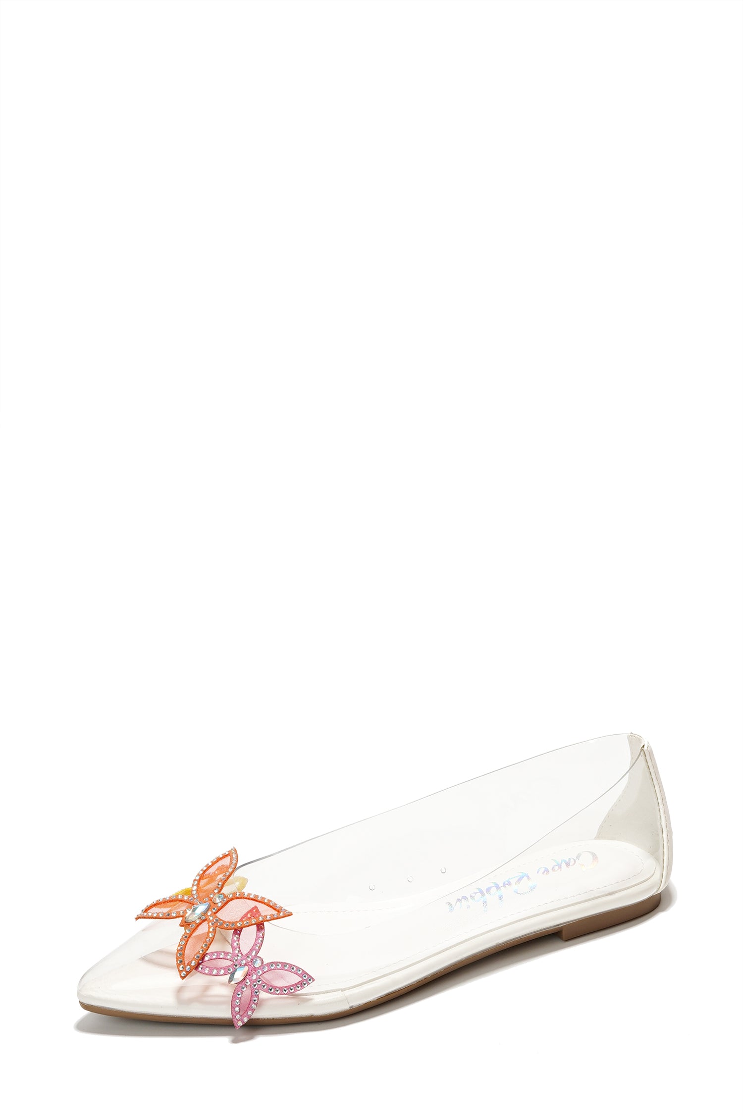 Cape Robbin Theressa Rhinestone Butterfly Clear Upper Flats - Multi