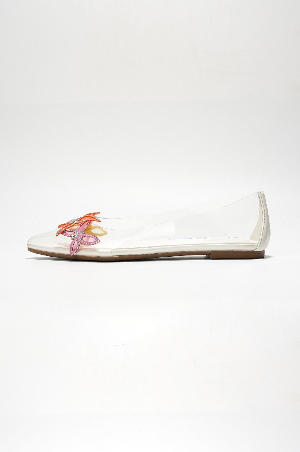 Cape Robbin Theressa Rhinestone Butterfly Clear Upper Flats - Multi
