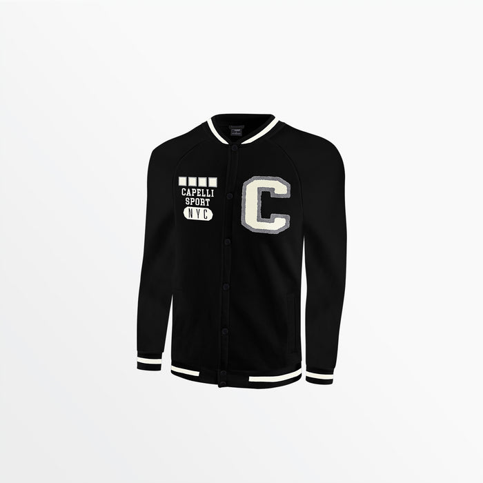capelli ADULT FLEECE COLLEGIATE BOMBER JACKET Black
