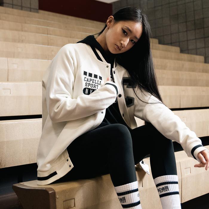 capelli ADULT FLEECE COLLEGIATE BOMBER JACKET Coconut