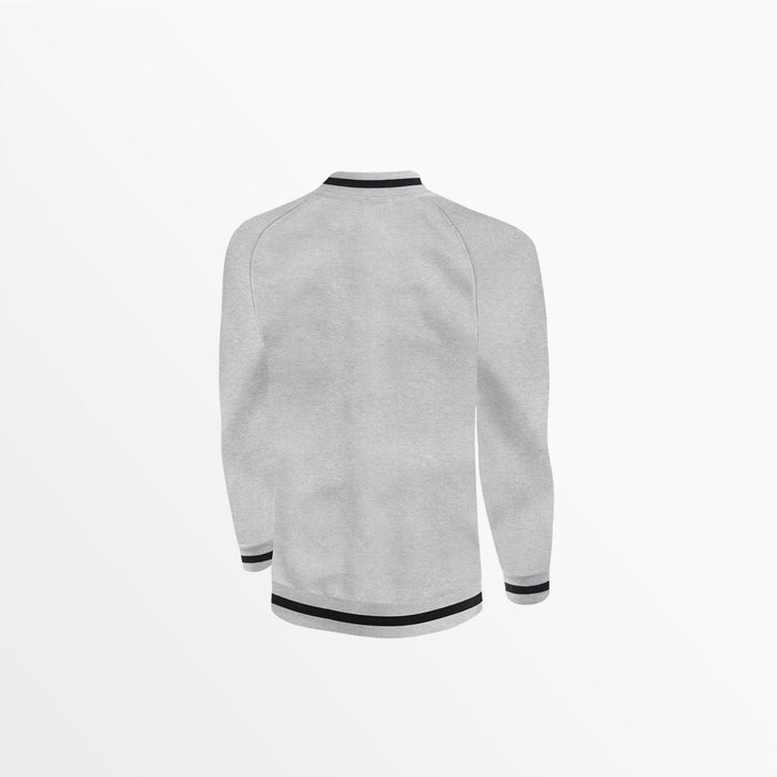 Capelli ADULT FLEECE COLLEGIATE BOMBER JACKET Light Heather Grey