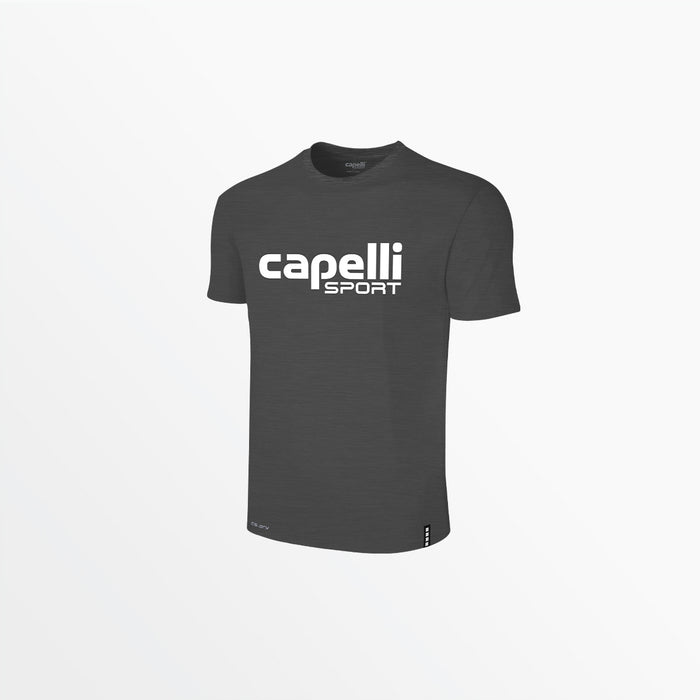 capelli ADULT LOGO CREW NECK POLY TEE Dark Heather Grey
