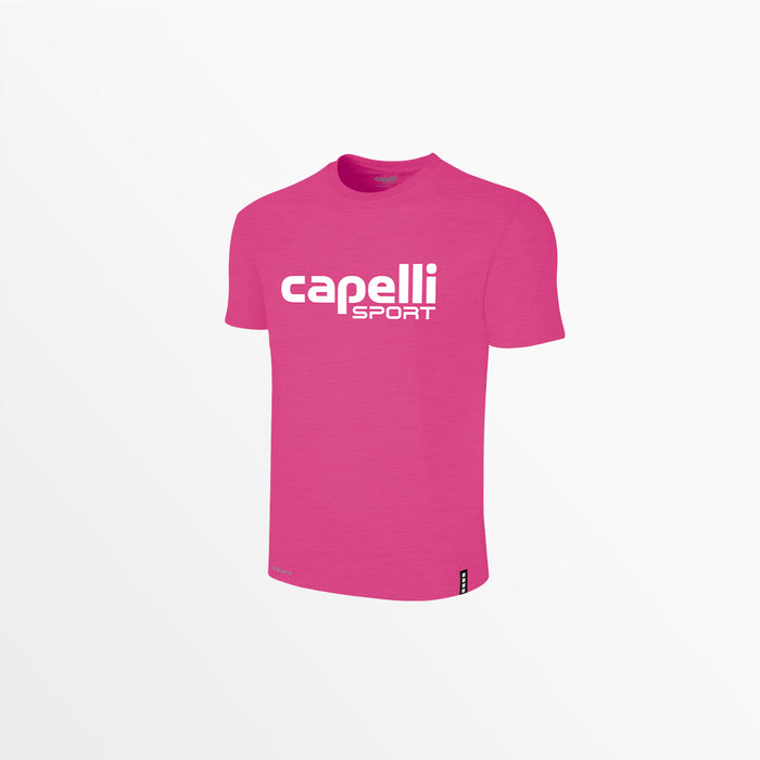capelli ADULT LOGO CREW NECK POLY TEE Heather Pink