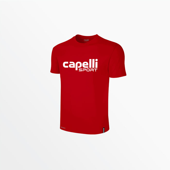 capelli ADULT LOGO CREW NECK POLY TEE Red