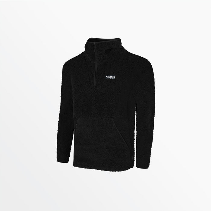 capelli ADULT QUARTER ZIP SHERPA HOODIE Black