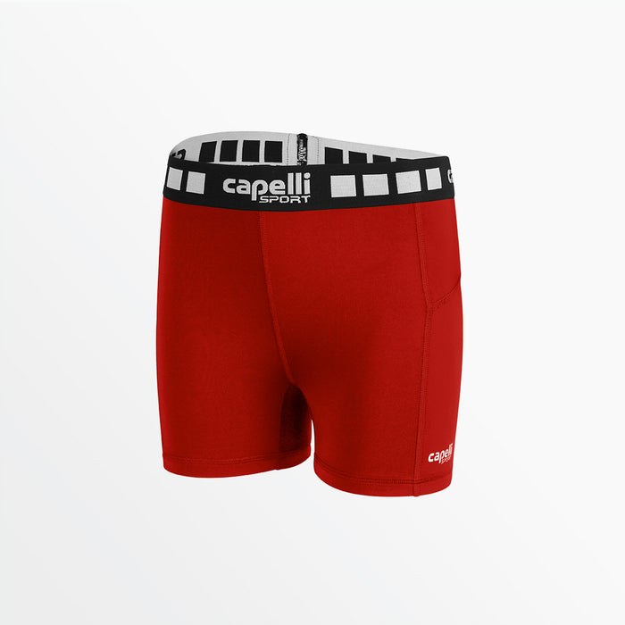 capelli GIRL'S 4" PERFORMANCE SHORTS Red