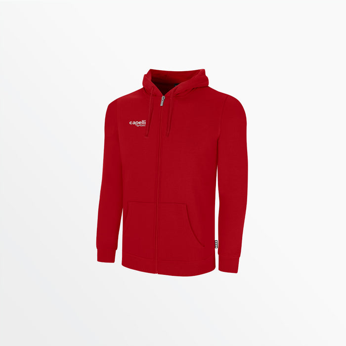 capelli MEN BASICS FLEECE ZIP UP HOODIE Black Red