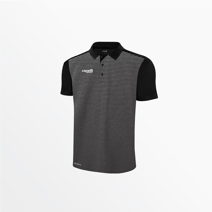 capelli MEN'S CLASSIC SMALL STRIPE POLY POLO Black