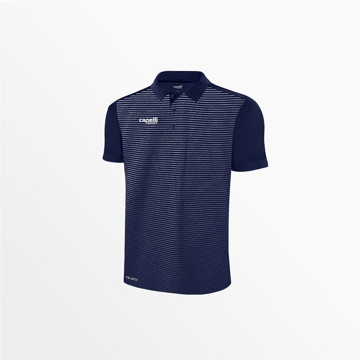 capelli MEN'S CLASSIC SMALL STRIPE POLY POLO Navy