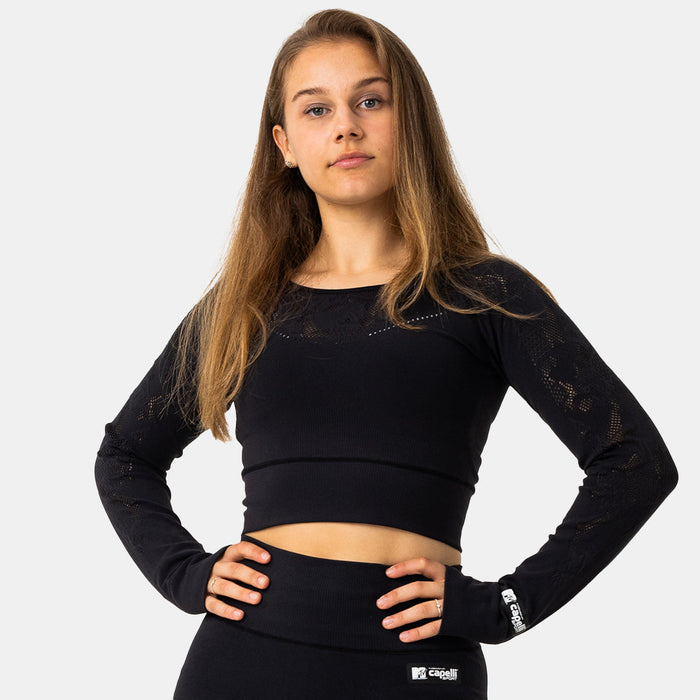 capelli MTV WOMEN'S SPORTY LONG SLEEVE CROP Black
