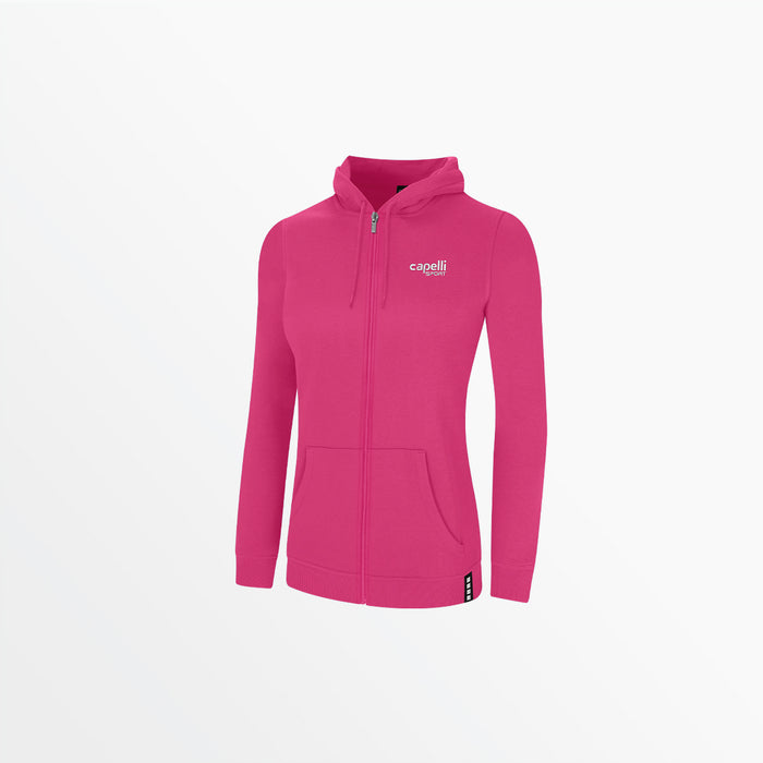 capelli WOMEN’S BASICS FLEECE ZIP UP HOODIE Pink