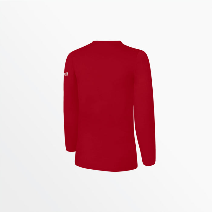 Capelli WOMEN'S BASICS LONG SLEEVE COTTON TEE Red