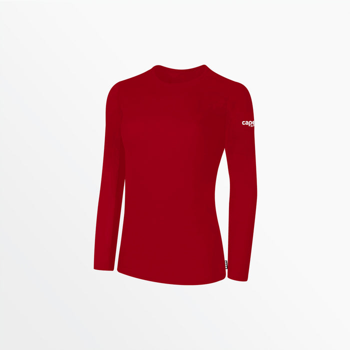 capelli WOMEN'S BASICS LONG SLEEVE COTTON TEE Red