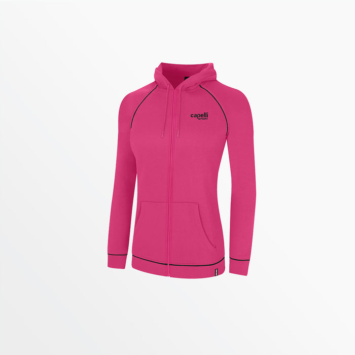 capelli WOMEN'S EMPIRE ZIP HOODIE WITH PIPING Pink