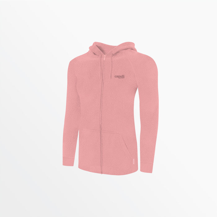 capelli WOMEN'S SHERPA ZIP UP HOODIE Blush