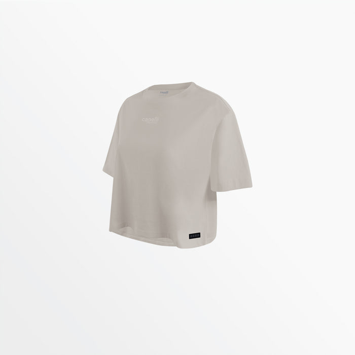 Capelli WOMEN'S TONAL CROPPED OVERSIZED TEE Sand
