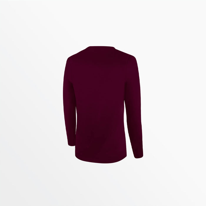 Capelli WOMEN'S V-NECK LONG SLEEVE POLY TEE Maroon