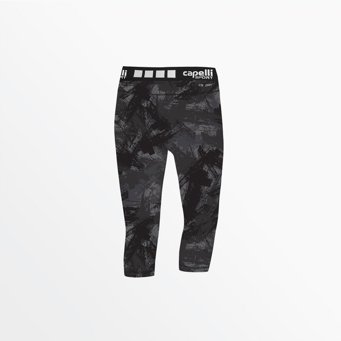 Capelli GIRL'S 3/4 CAMO STROKES PERFORMANCE TIGHTS Black