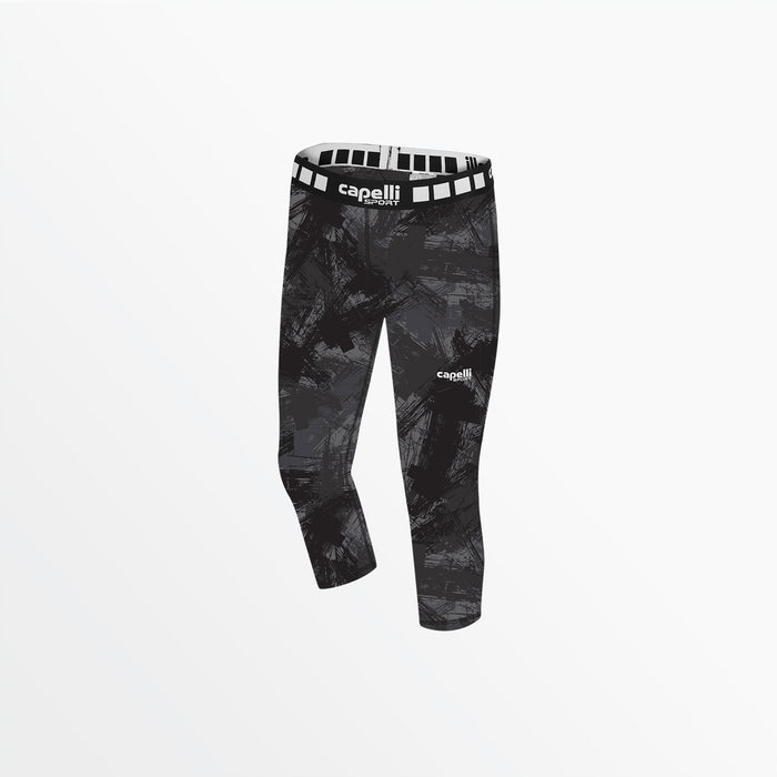 capelli GIRL'S 3/4 CAMO STROKES PERFORMANCE TIGHTS Black