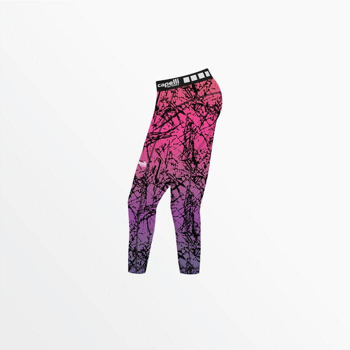Capelli GIRL'S 3/4 DISTRESSED OMBRE PERFOMANCE TIGHTS Neon Pink
