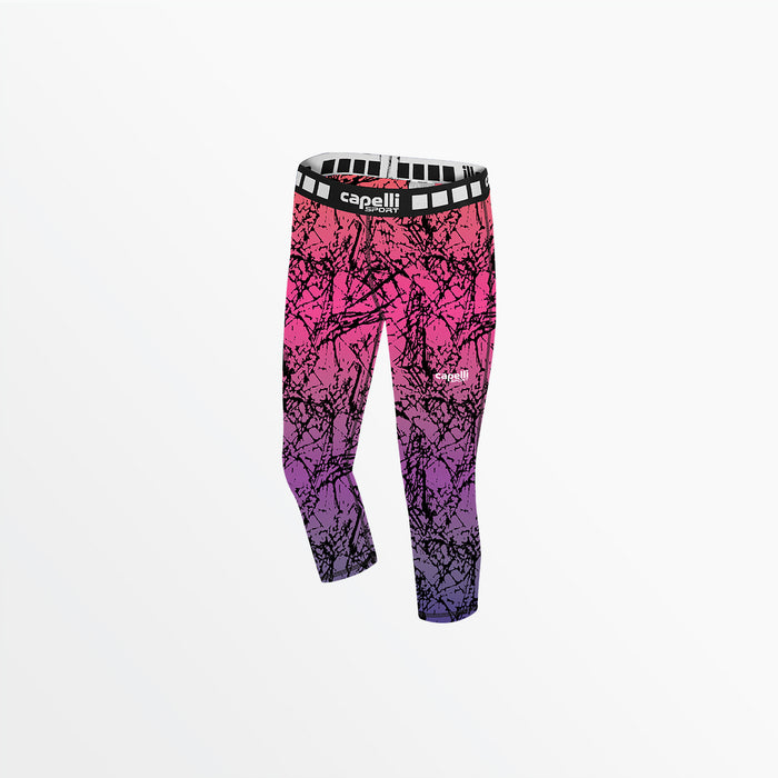 capelli GIRL'S 3/4 DISTRESSED OMBRE PERFOMANCE TIGHTS Neon Pink