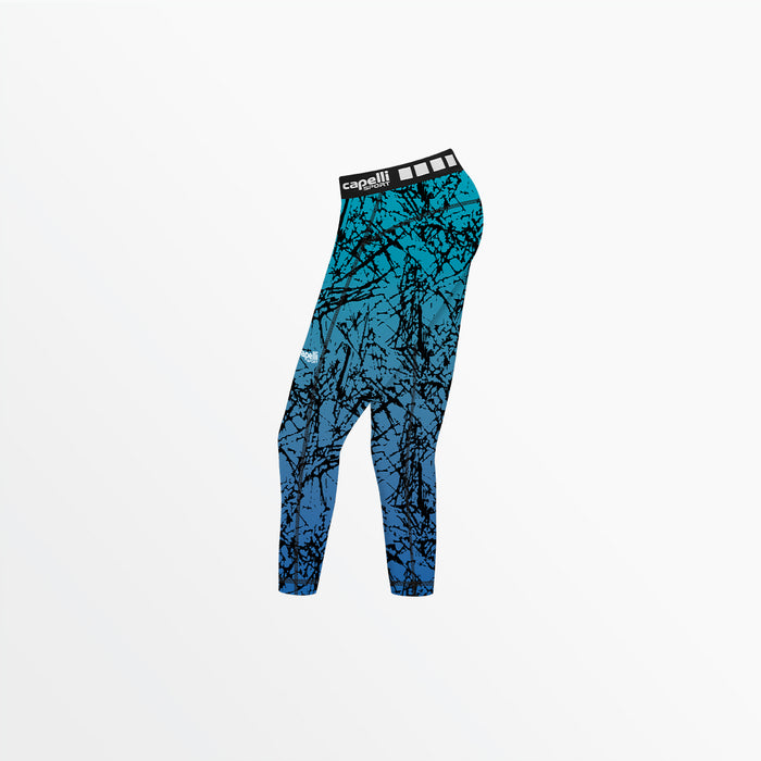 Capelli GIRL'S 3/4 DISTRESSED OMBRE PERFORMANCE TIGHTS Turquoise