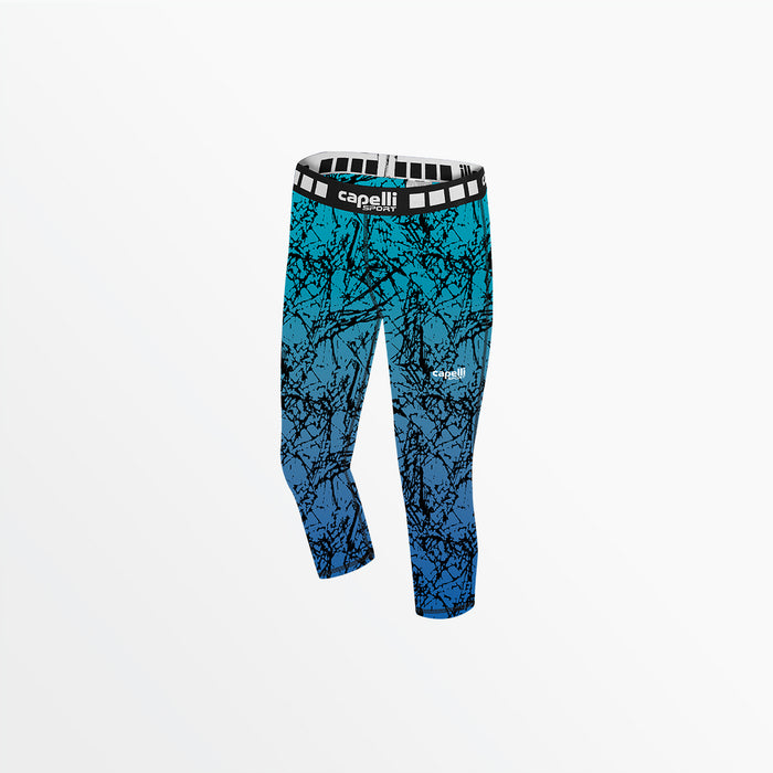 capelli GIRL'S 3/4 DISTRESSED OMBRE PERFORMANCE TIGHTS Turquoise