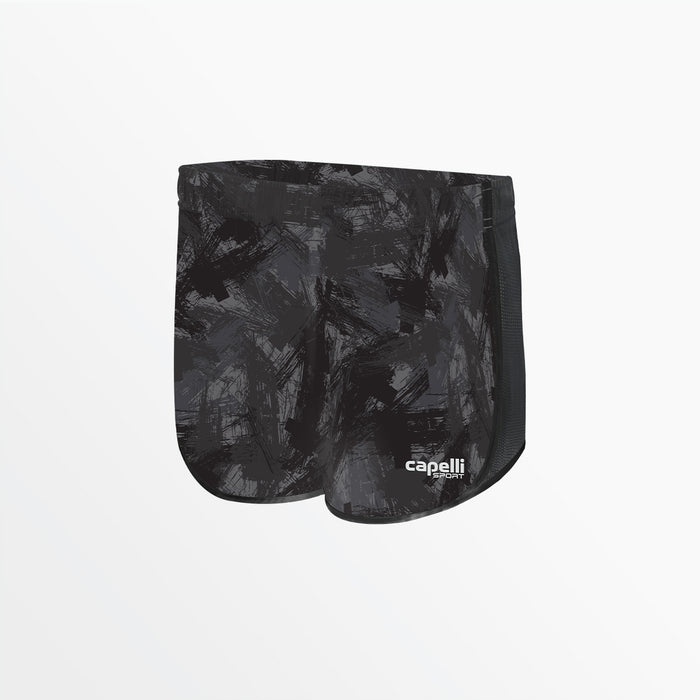 capelli GIRL'S CAMO STROKES 2-TONE RUNNING SHORTS Black