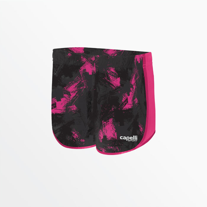 capelli GIRL'S CAMO STROKES 2-TONE RUNNING SHORTS Pink
