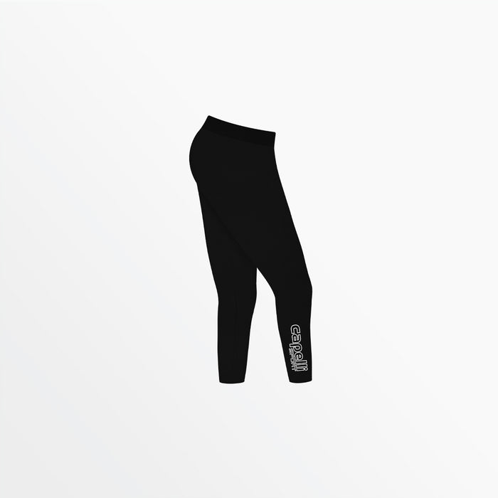 Capelli GIRL'S MID RISE LOGO 3/4 COTTON LEGGINGS Black