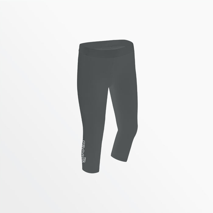 capelli GIRL'S MID RISE LOGO 3/4 COTTON LEGGINGS Medium Grey