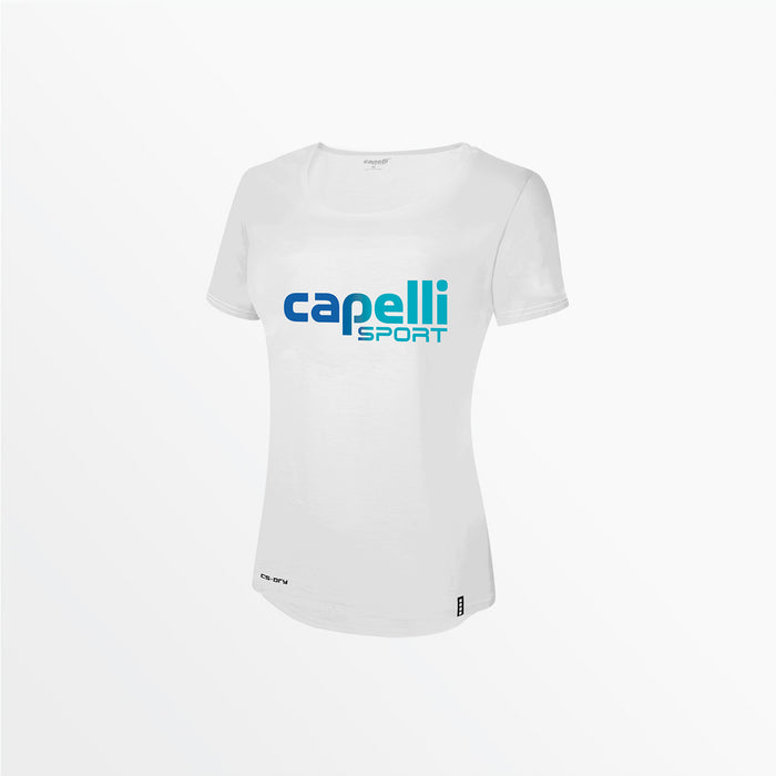 capelli GIRL'S OMBRE LOGO TEE White Royal Blue Turquoise