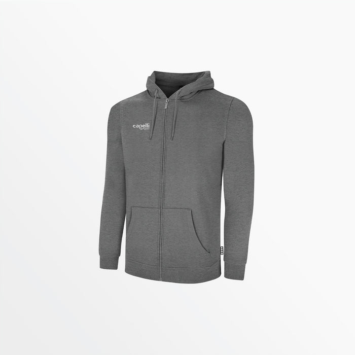 capelli MEN BASICS FLEECE ZIP UP HOODIE Dark Heather Grey