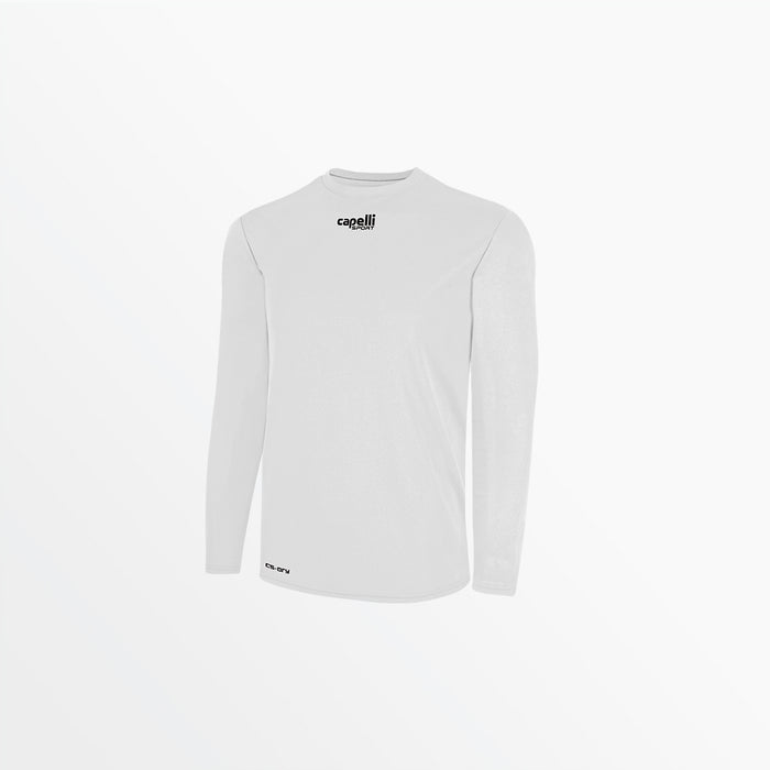 capelli MEN'S BASICS CREW NECK LONG SLEEVE POLY TEE White