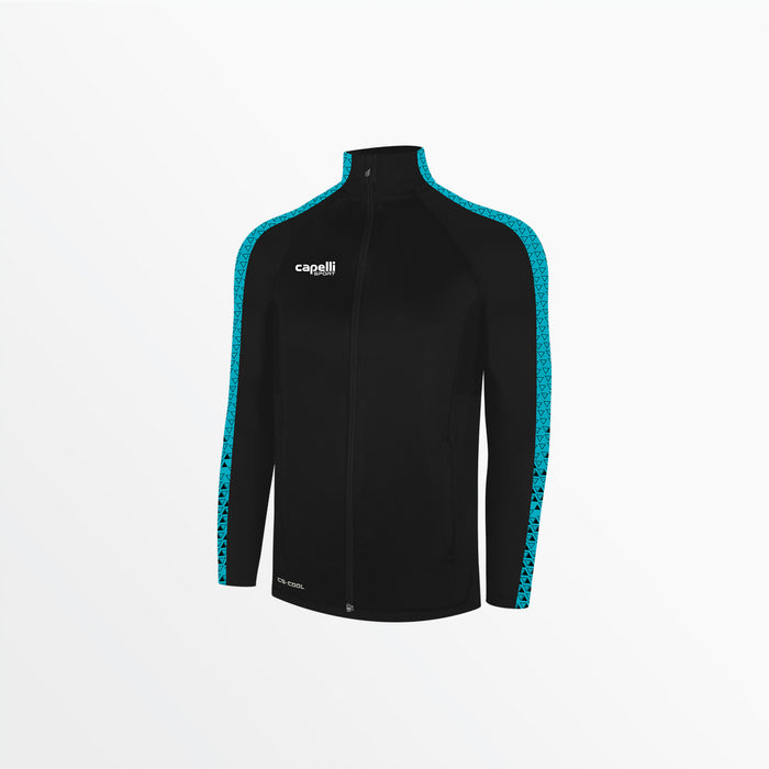 capelli MEN'S BASICS ⅠⅠ TRI TRAINING JACKET Black Turquoise