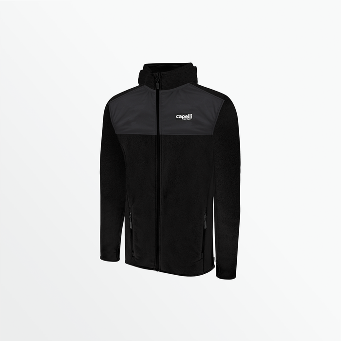 capelli MEN'S BASICS MIXED MEDIA MICRO FLEECE JACKET WITH HOODIE