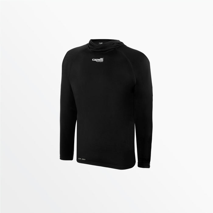 capelli MEN'S CLUB LONG SLEEVE POLY HOODED TEE Black