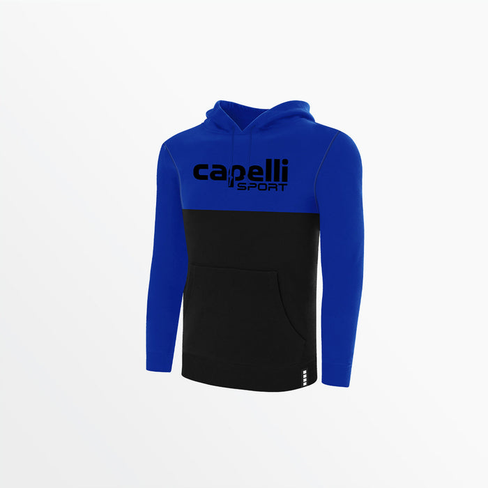 capelli MEN'S COLOR BLOCKED FLEECE PULLOVER HOODIE Black Royal Blue