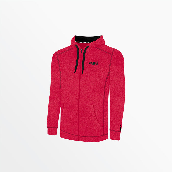 capelli MEN'S ESSENTIAL HEATHER ZIP UP HOODIE Heather red
