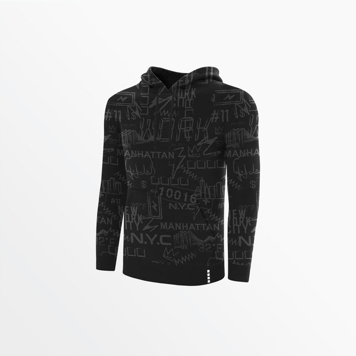capelli MEN'S FLEECE GRAPHIC PRINT PULLOVER HOODIE Black