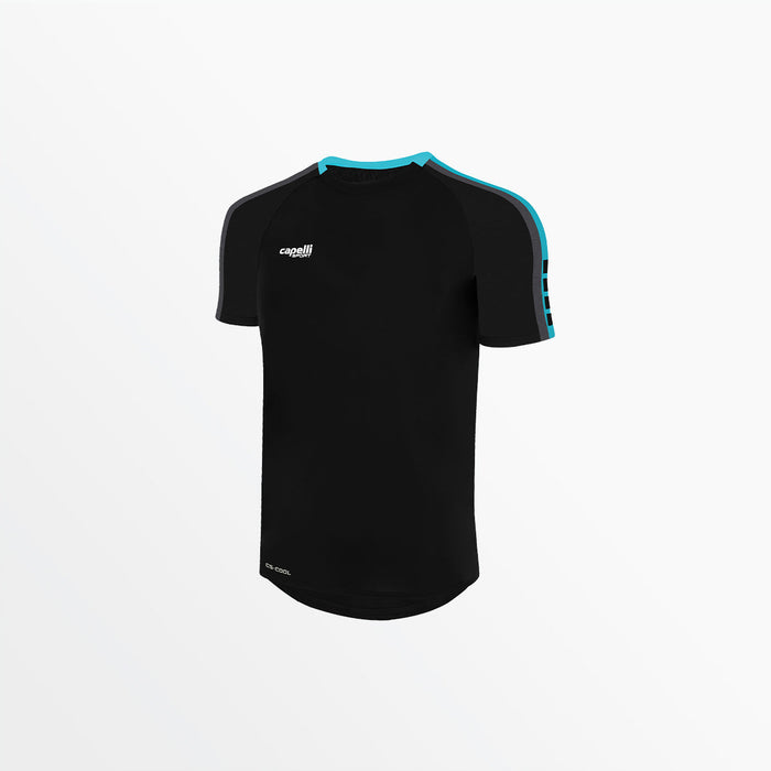 capelli MEN'S MADISON SHORT SLEEVE TRAINING TOP Black Turquoise