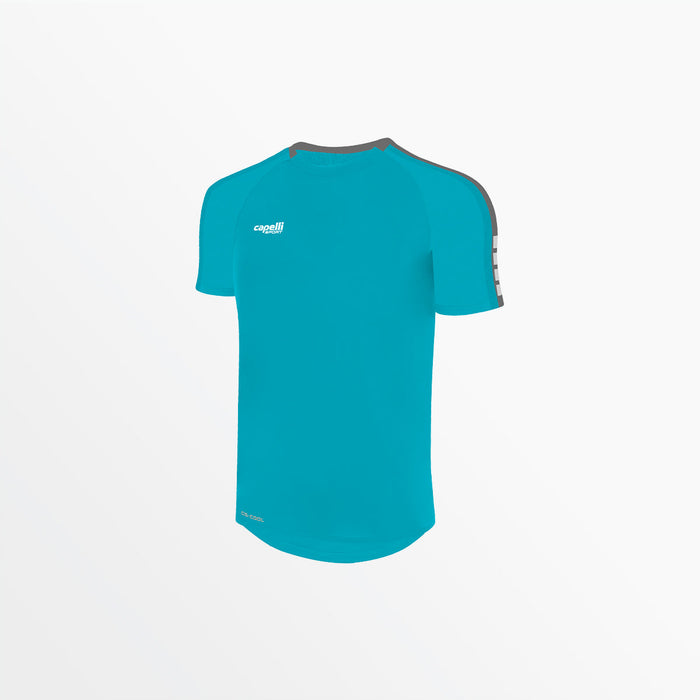 capelli MEN'S MADISON SHORT SLEEVE TRAINING TOP Turquoise Medium Grey