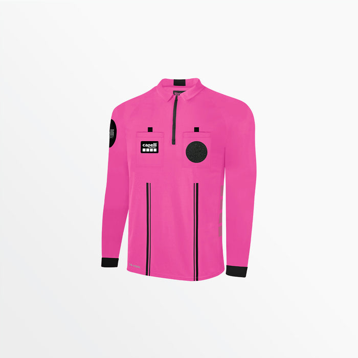 capelli MEN'S OFFICIAL REFEREE 1/4 ZIP LONG SLEEVE JERSEY Referee Pink